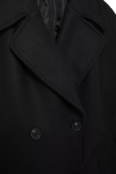 Classic Double-Breasted Wool Blend Coat