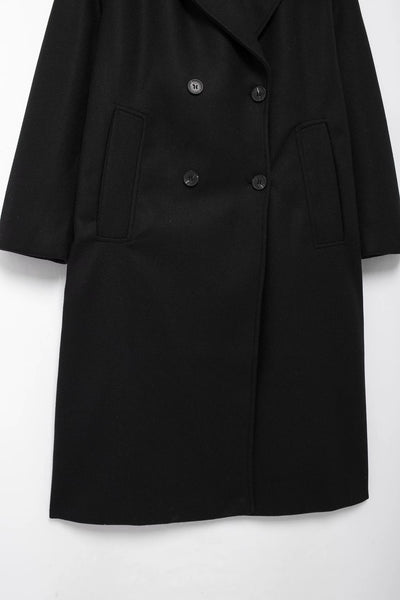 Classic Double-Breasted Wool Blend Coat