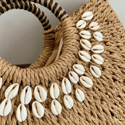 Boho Seashell Straw Bag - Glowletix Inc.