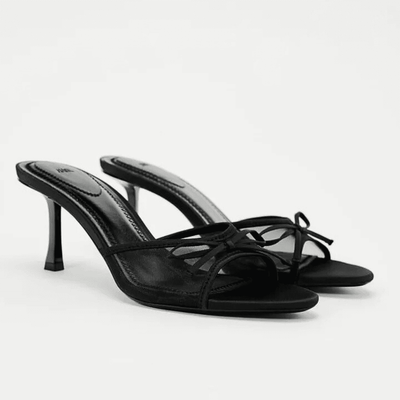 Noir Elegance Mesh Mules - Glowletix Inc.