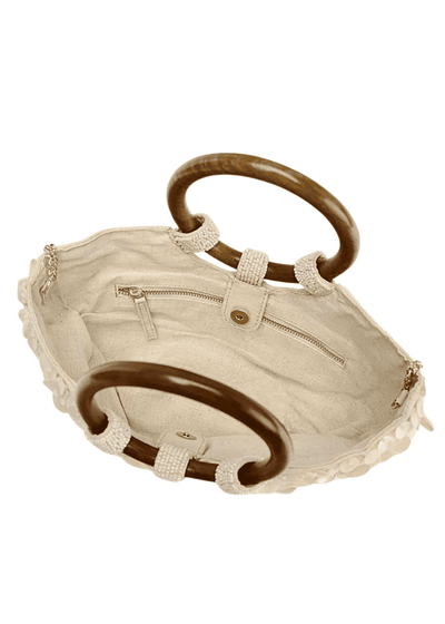 Pearl & Seashell Woven Handbag - Glowletix Inc.