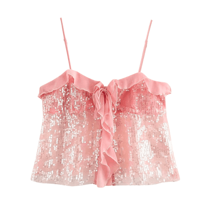 Sequin Tie - Front Cami Top - Glowletix Inc.