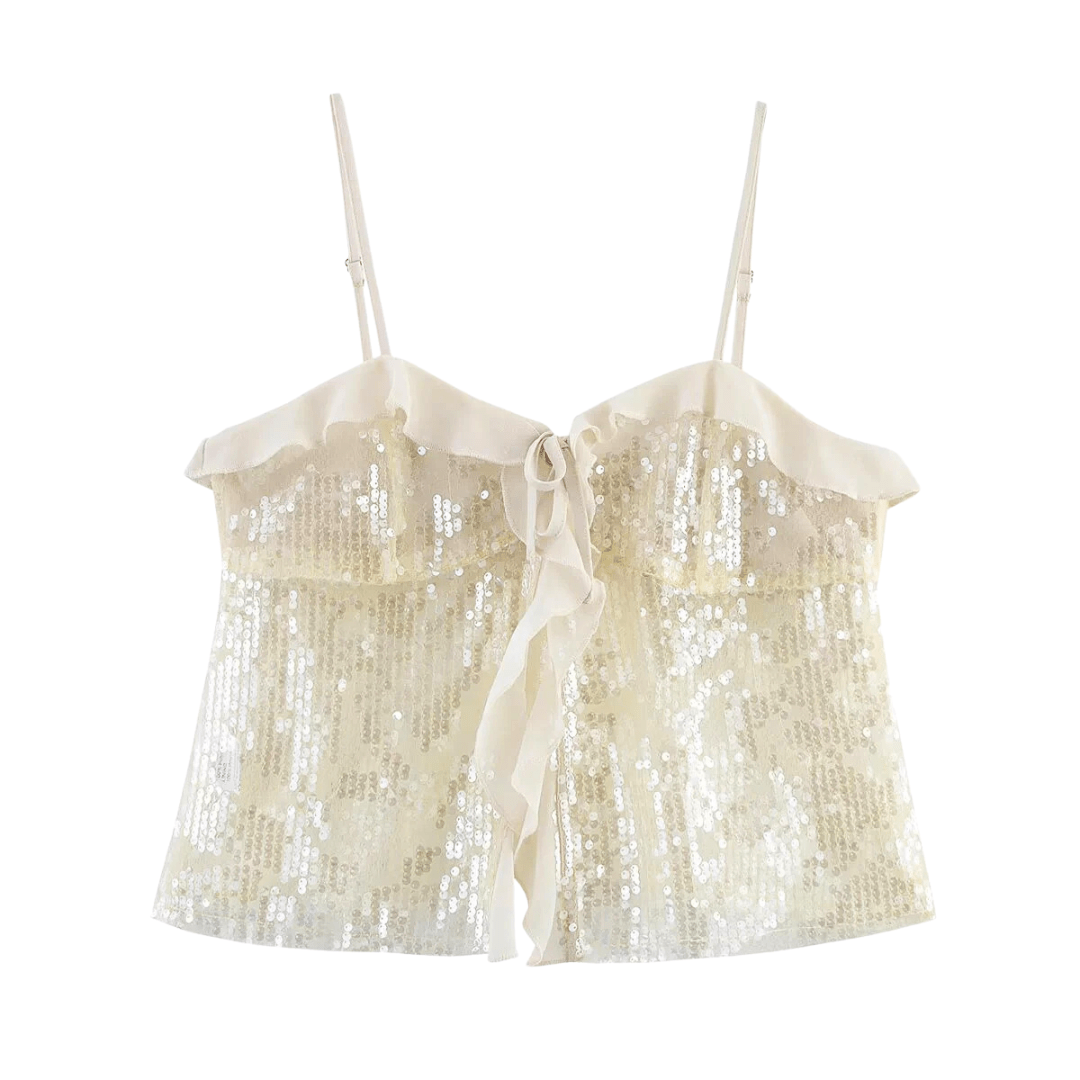 Sequin Tie - Front Cami Top - Glowletix Inc.