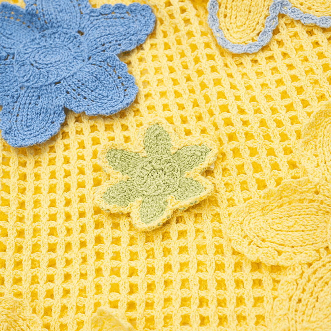 Sunny Bloom Crochet Mini Dress - Glowletix Inc.